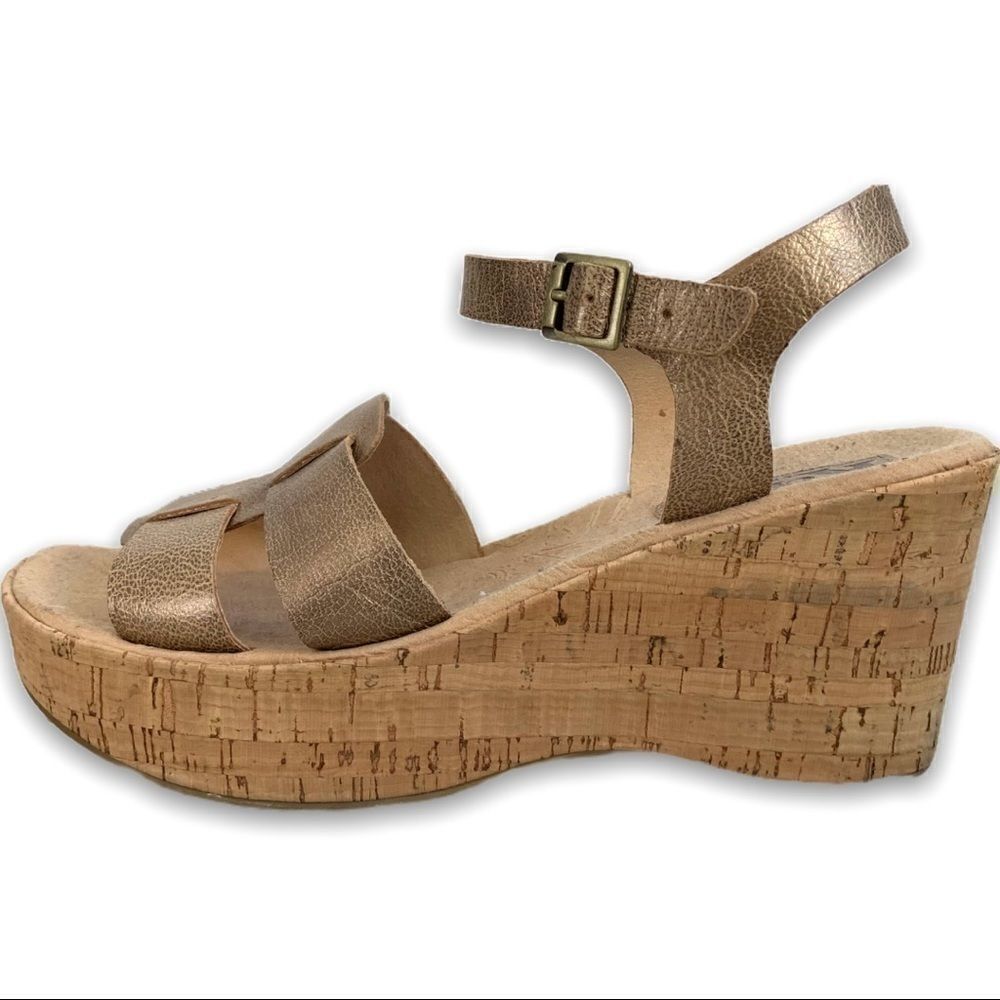 Korks by Kork Ease Wedge Sandals RoseGold Metallic